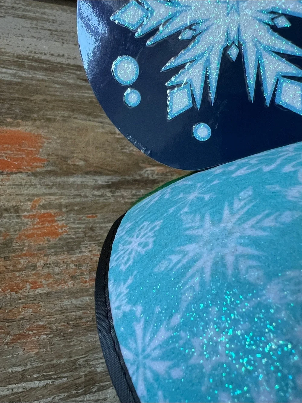 Disney Parks 2 Sided Frozen-Inspired Snowflake Mickey Ears Hat Adult Elsa & Ann